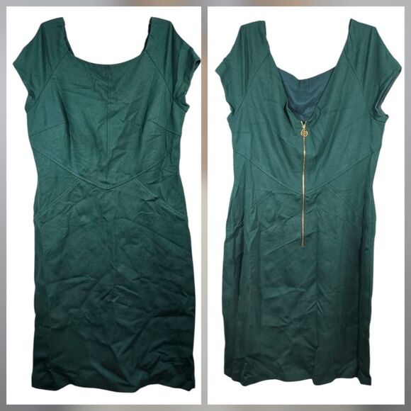 Antonio Melani Meria Ivy Green Knit Dress Churchill Downs Kentucky Derby Sheath - Picture 1 of 8